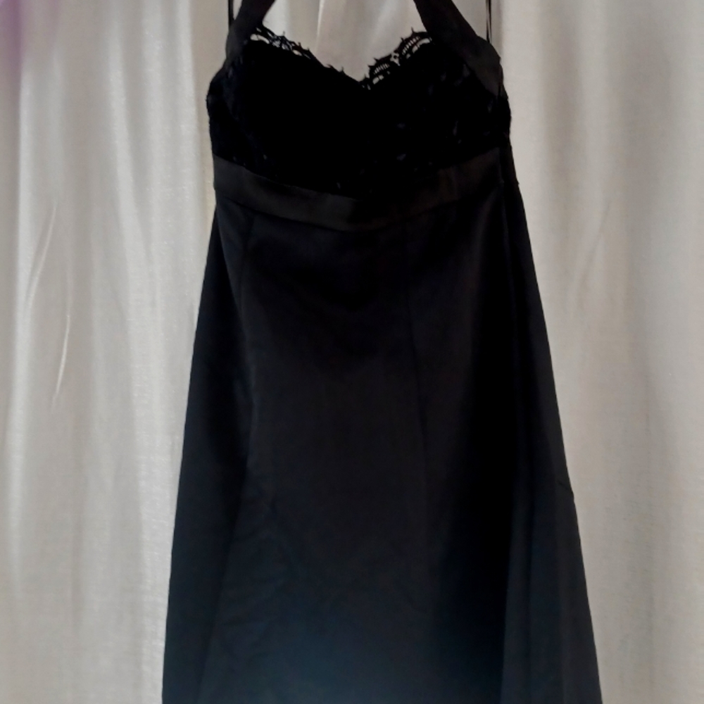 Black Haulter A Line Semi Formal